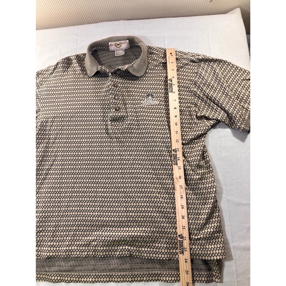 Byron Nelson Eleven Straight Mens Geometric Pattern Polo Shirt Size M Cotton - Picture 2 of 7
